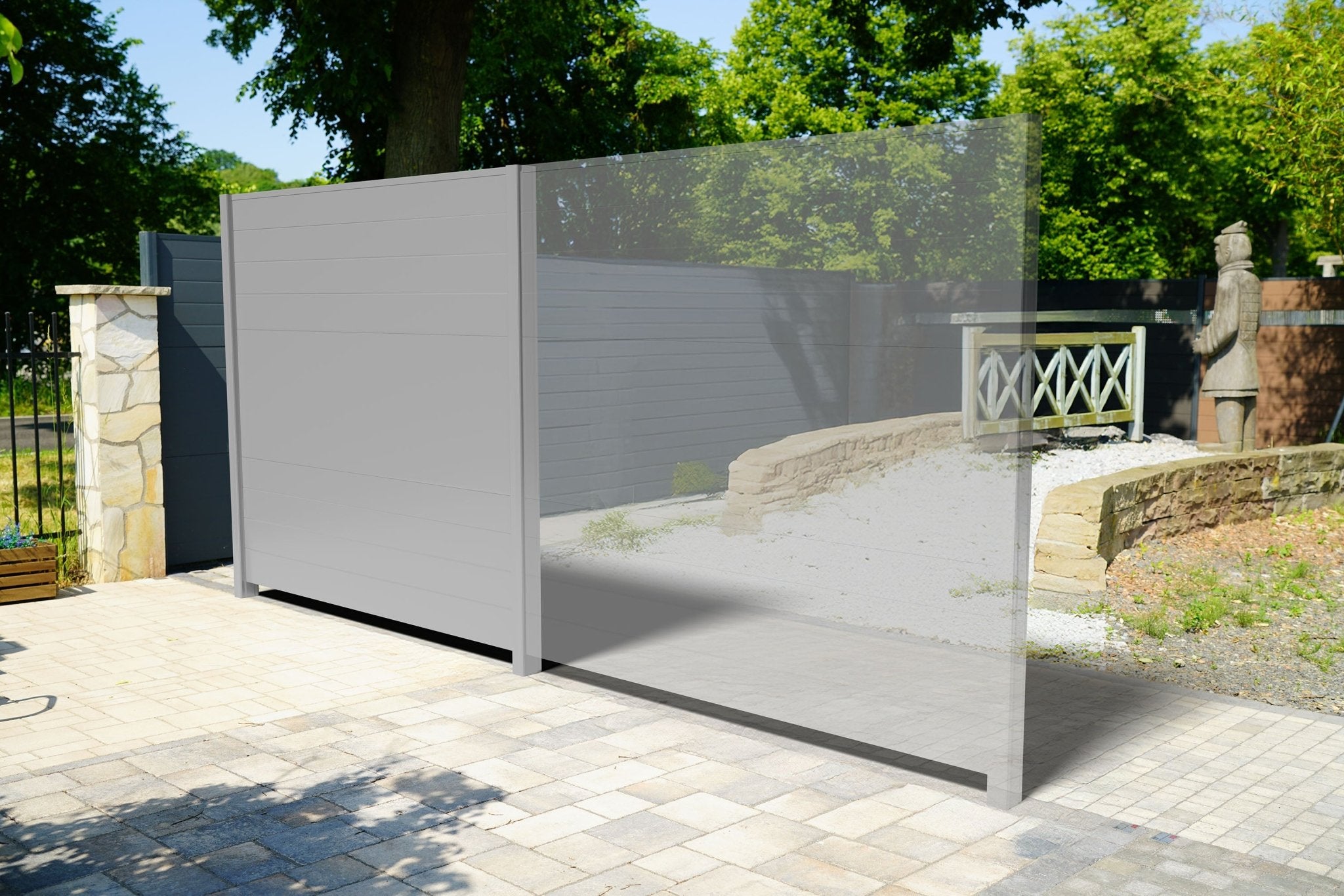 paneello Anfangsset Lärm - & Schallschutzzaun 2400 mm – Weißaluminium