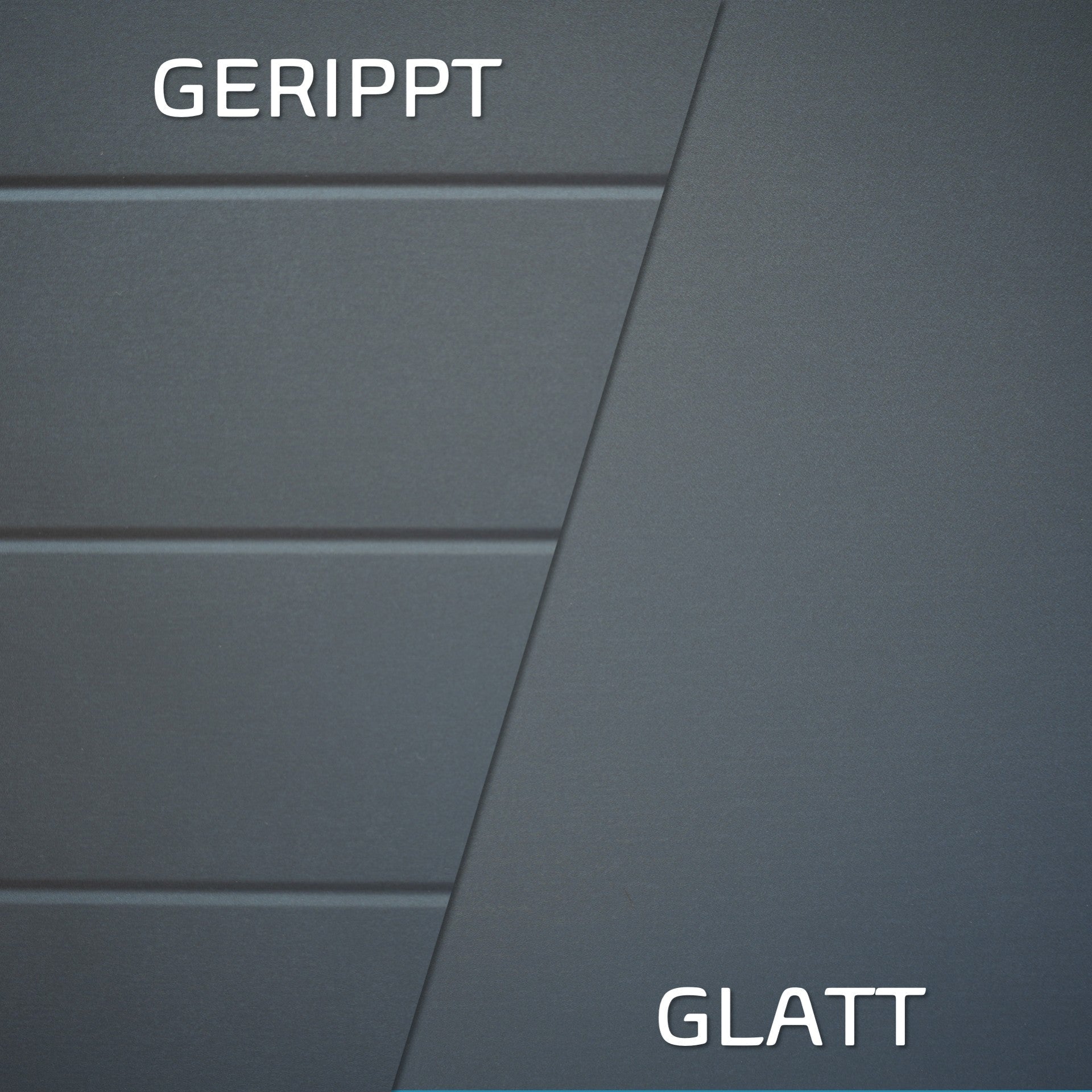 Anthrazitgrau – Glatt/Gerippt, 27 dB, Made in Germany Nahaufnahme