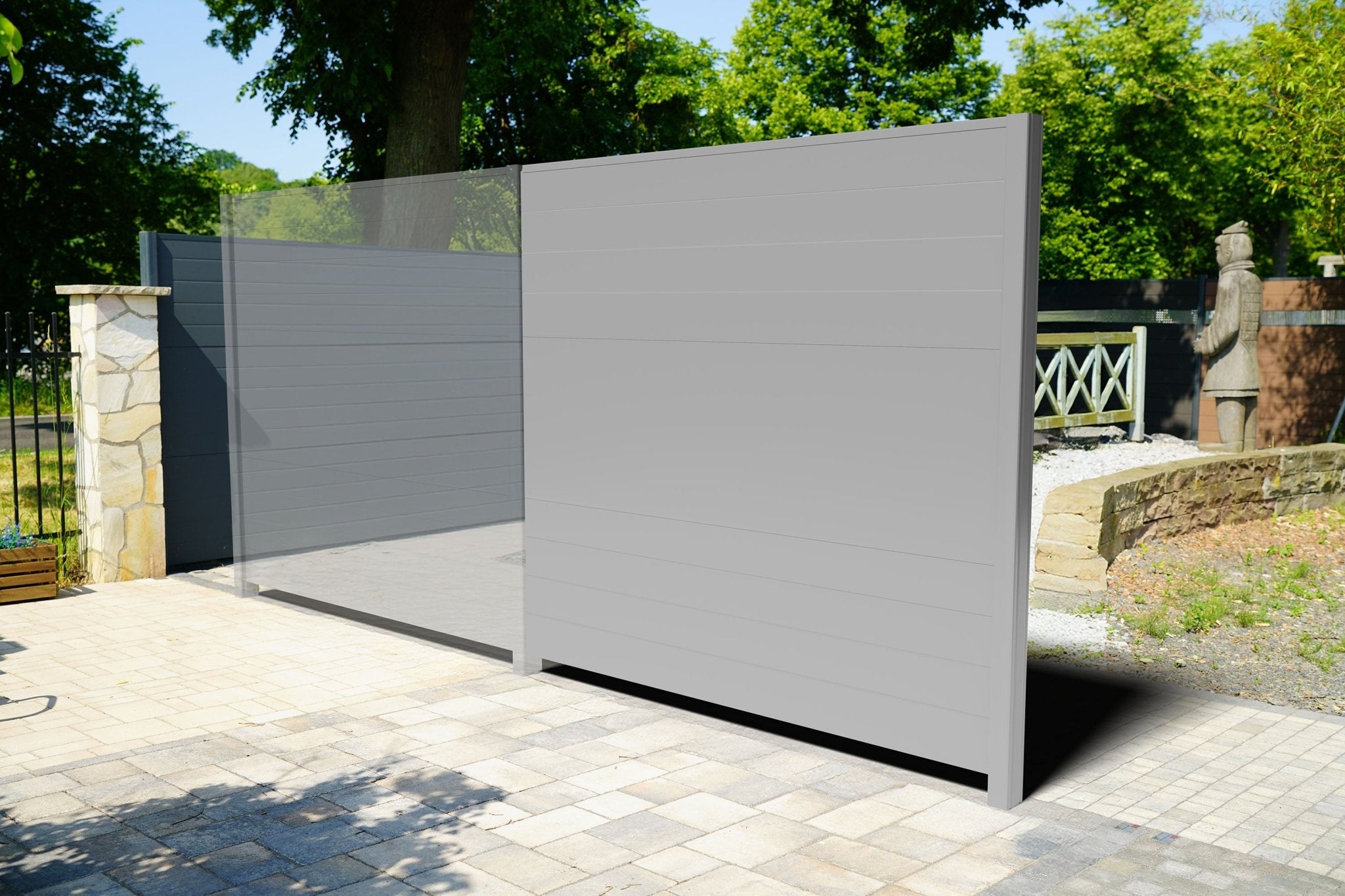 paneello Erweiterungsset Lärm- & Schallschutzzaun Weißaluminium