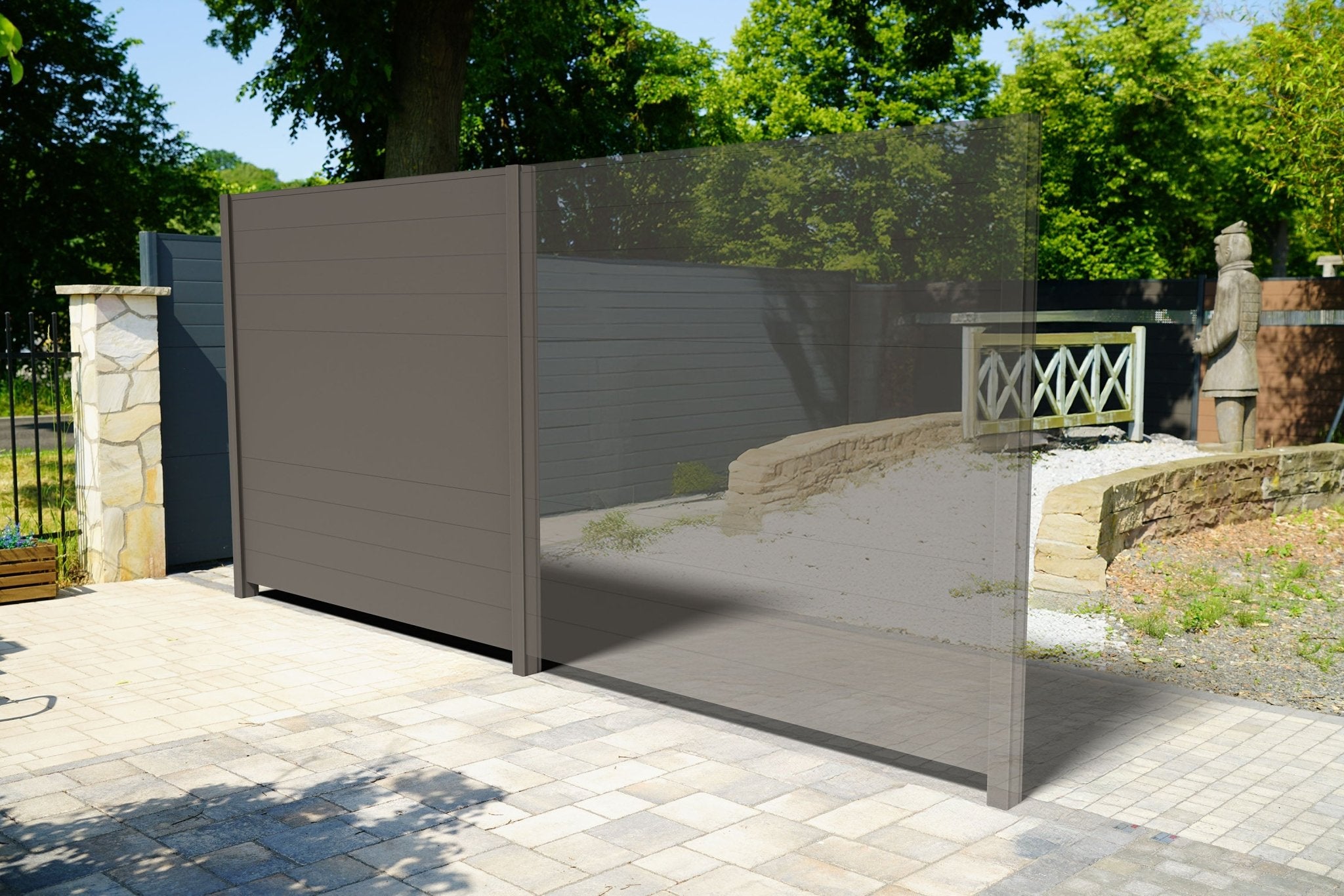 paneello Anfangsset Lärm - & Schallschutzzaun 2400 mm – Quarzgrau