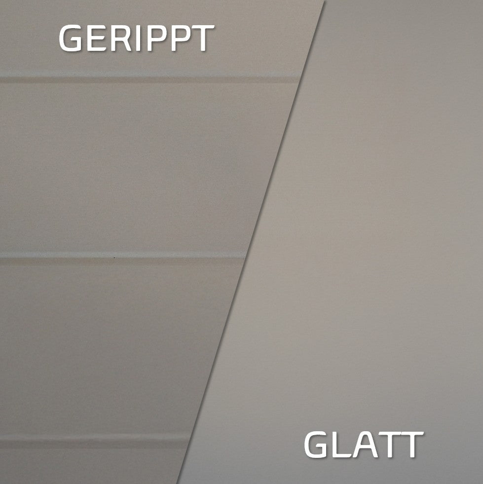 Weißaluminium – Glatt/Gerippt, 27 dB, Made in Germany Nahaufnahme