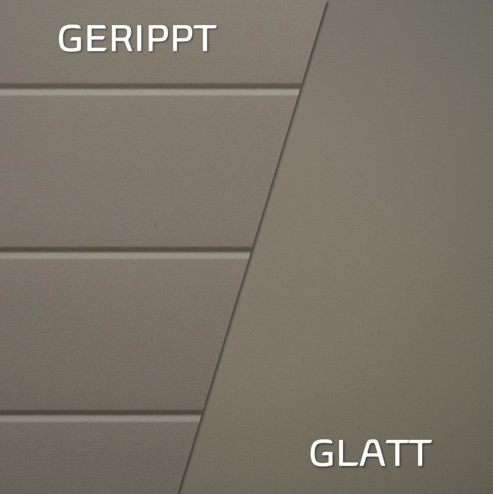 Quarzgrau – Glatt/Gerippt, 27 dB, Made in Germany Nahaufnahme