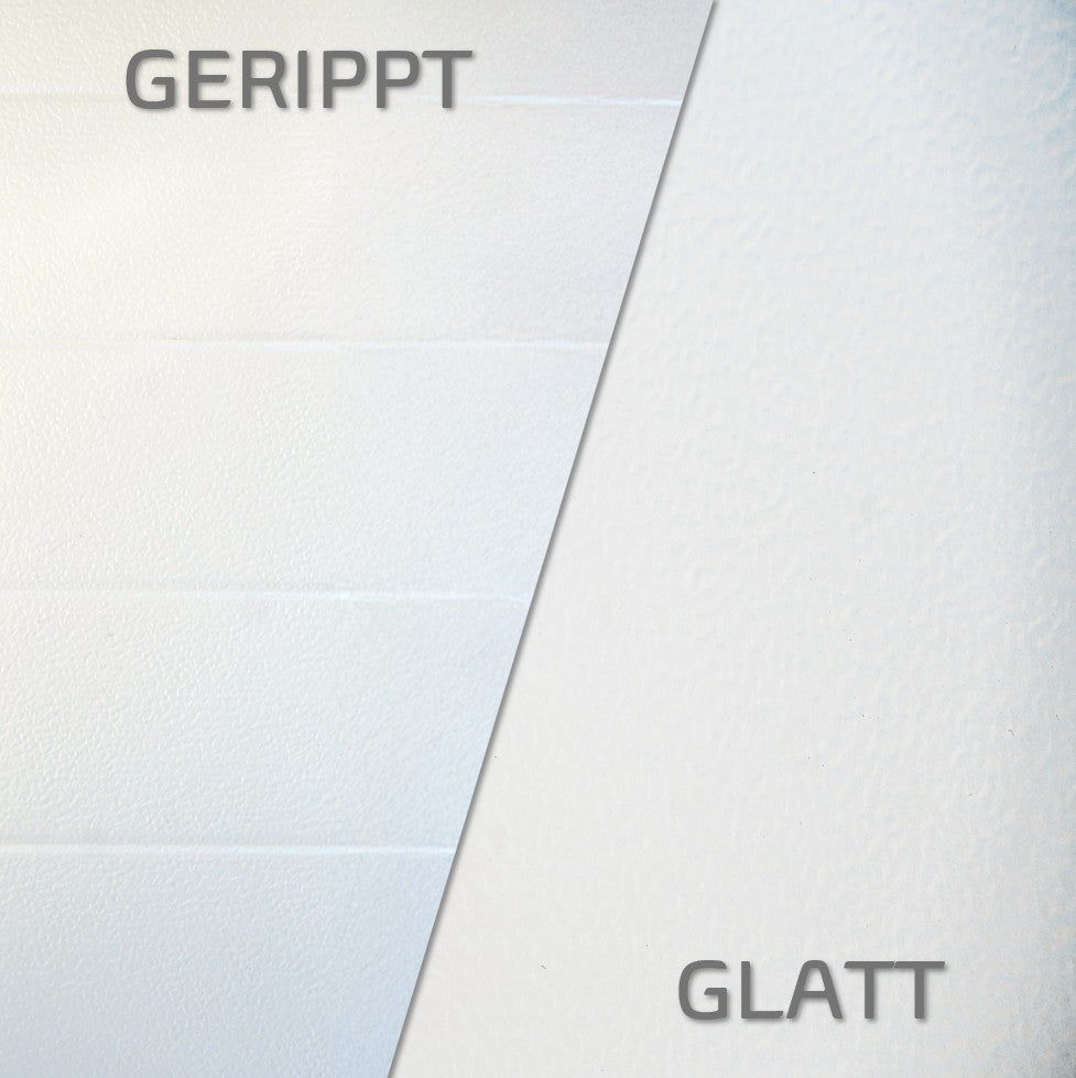 Stucco Weiß – Glatt/Gerippt, 27 dB, Made in Germany Nahaufnahme