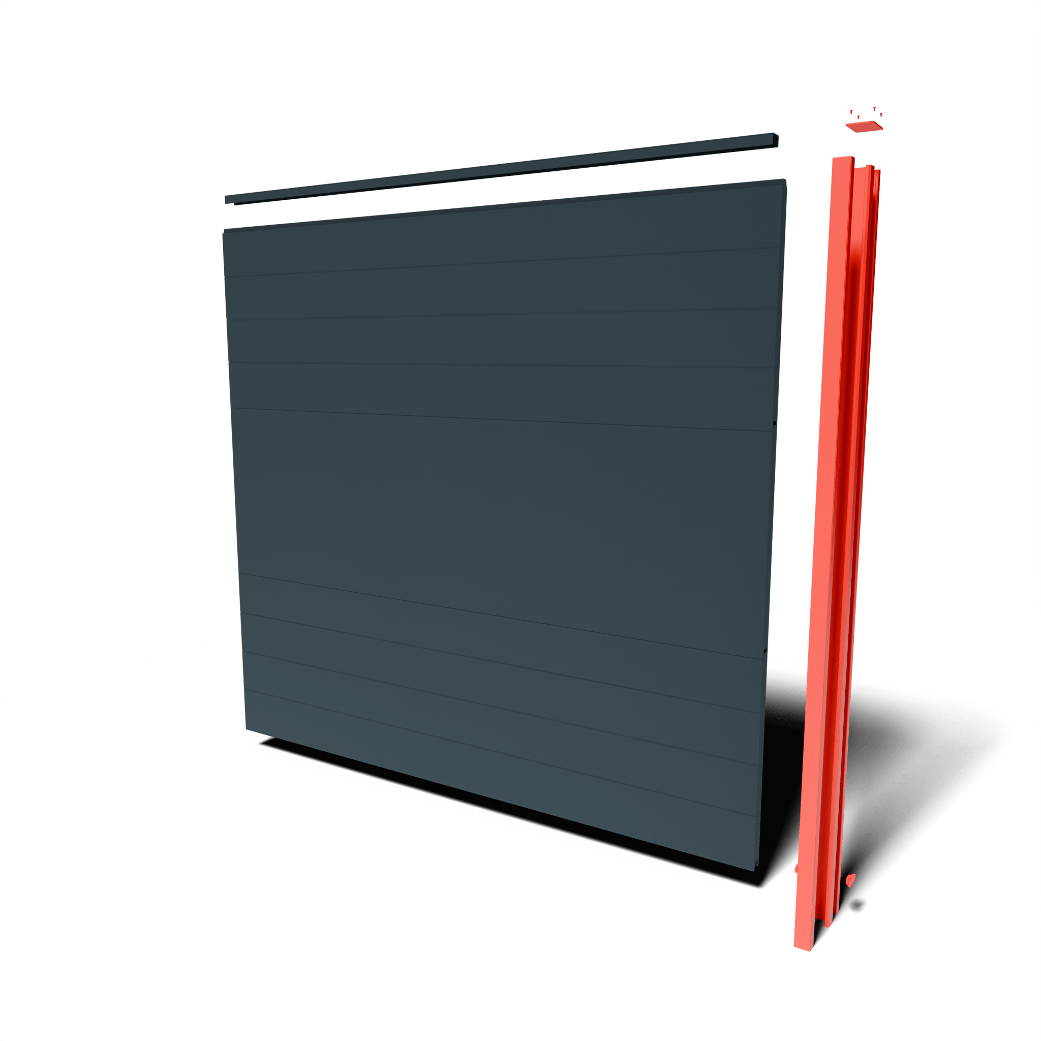 paneello Erweiterungsset Lärm- & Schallschutzzaun Paneele und roter Pfosten zur Veranschaulichung